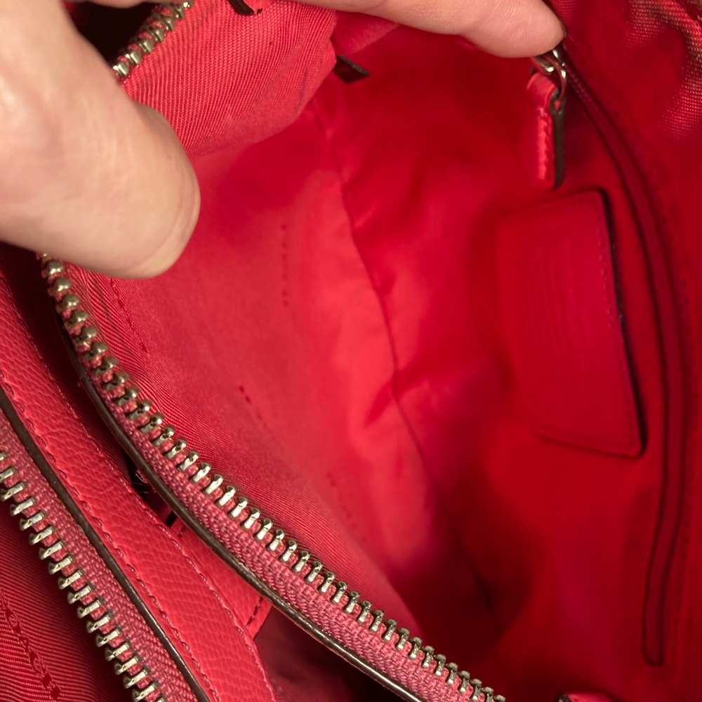 COACH PINK LEATHER SATCHEL TOTE SHOULDERBAG - Picture 6 of 13